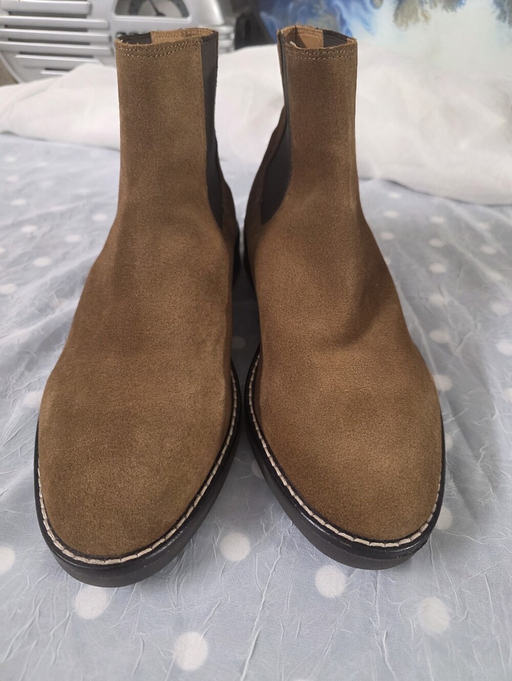 Zara Womens  Suede Chelsea Boots in Brown  Size 40